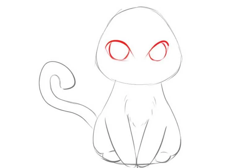 How to draw cute anime cat