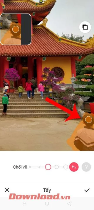 Instruções para excluir pessoas e objetos extras em fotos usando Meitu