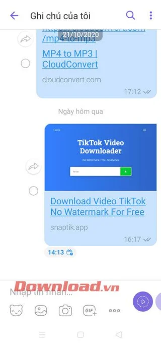 Petunjuk untuk mengatur pengingat catatan di Viber