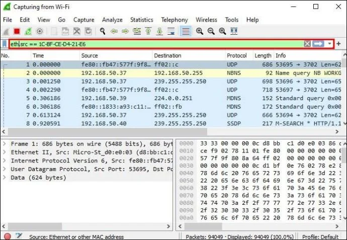 چگونه آدرس مک را با WireShark پیدا کنیم