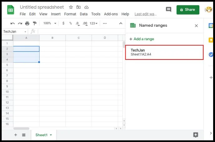 Jak obliczyć zakres w Arkuszach Google