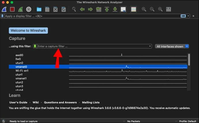 نحوه گرفتن بسته ها در WireShark