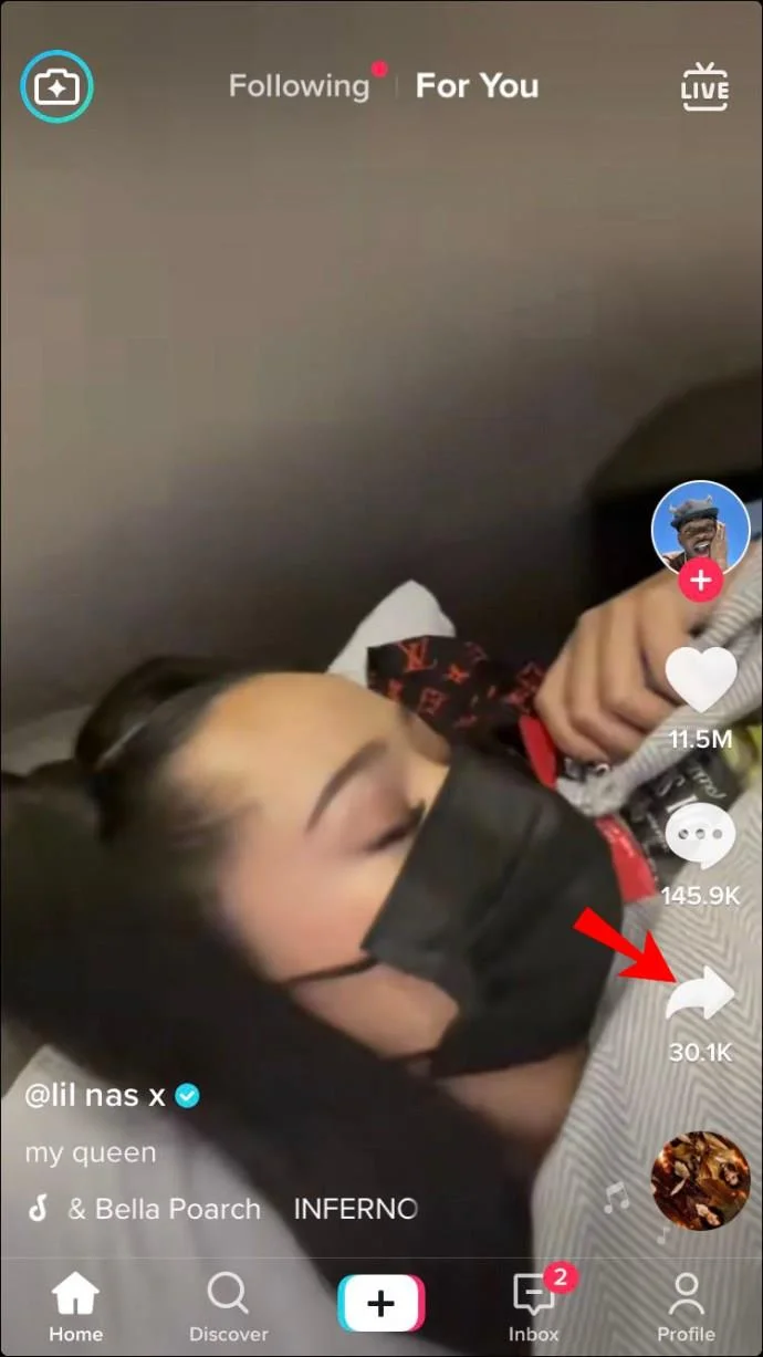 نحوه ارسال لینک به ویدیوی TikTok