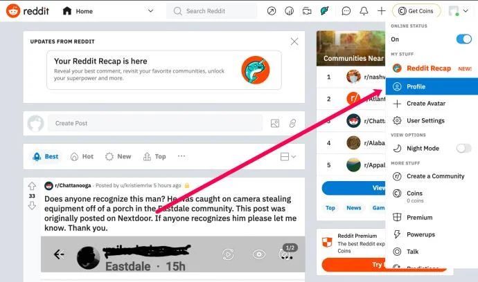 نحوه تغییر نام کاربری در Reddit
