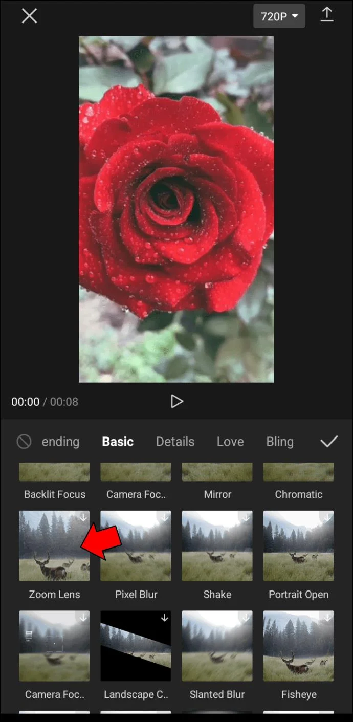 نحوه استفاده از جلوه زوم با CapCut