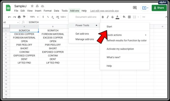 نحوه مقایسه ستون ها در Google Sheets