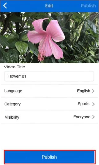 iPhone 게시 버튼