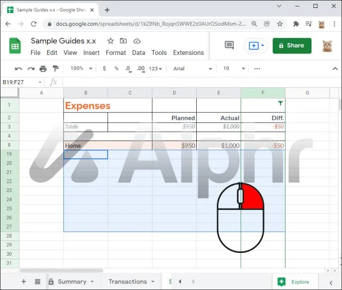 كيفية النسخ بدون صفوف مخفية في أوراق جوجل