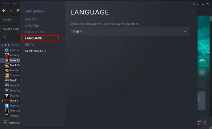 نحوه تغییر زبان در Apex Legends