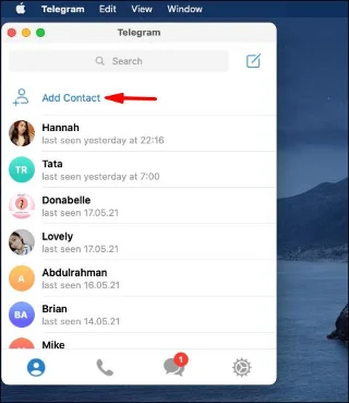 نحوه افزودن مخاطب در تلگرام