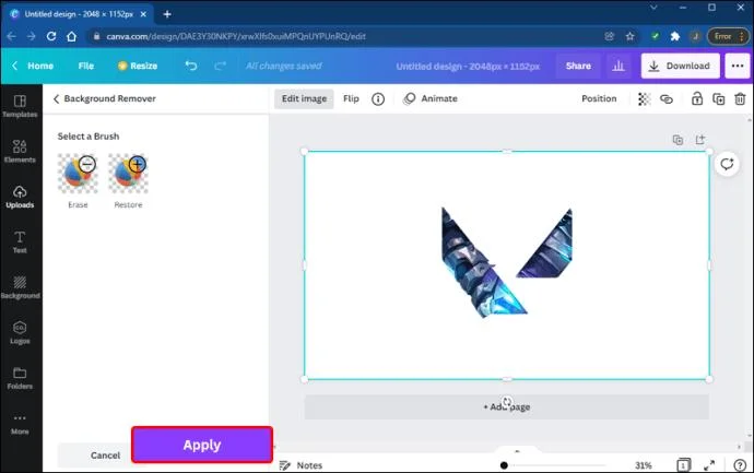 نحوه تغییر پس زمینه یک تصویر در Canva