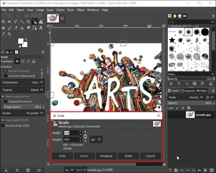 نحوه برش تصویر در GIMP