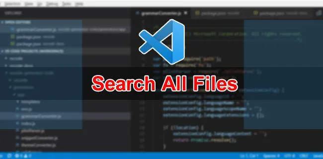 نحوه جستجوی همه فایل ها در VS Code