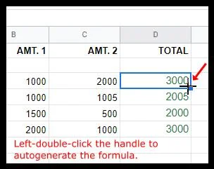Jak skopiować formułę w dół kolumny w Arkuszach Google