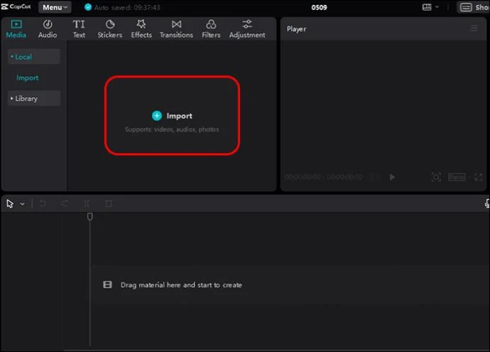 Importer des vidéos sur CapCut PC