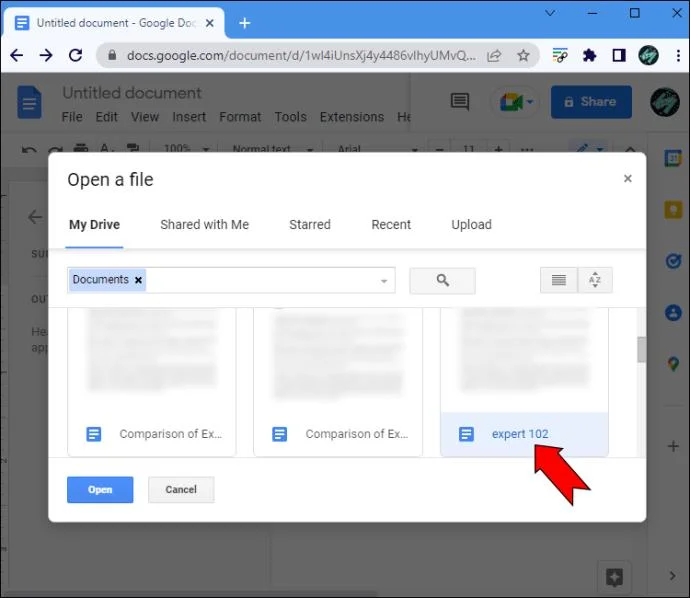 نحوه باز کردن یک فایل DOCX با Google Docs