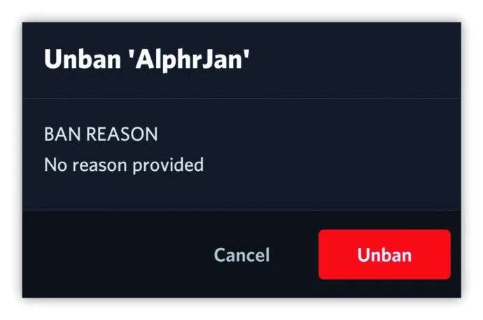 چگونه کسی را در دیسکورد لغو ممنوعیت کنیم