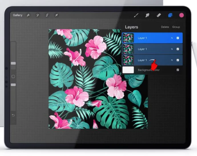 Como selecionar várias camadas no Procreate