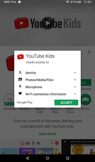 نحوه نصب YouTube Kids در تبلت آمازون Fire