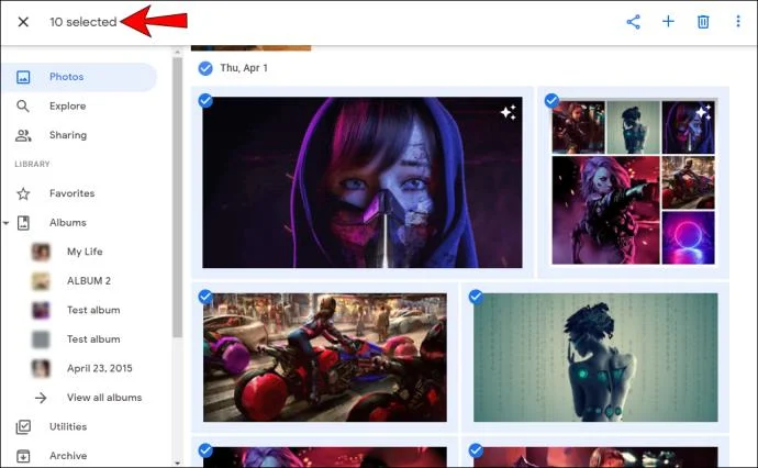 Aantal geselecteerde foto's