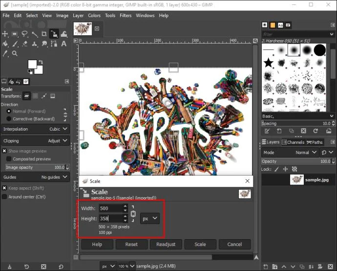 نحوه برش تصویر در GIMP