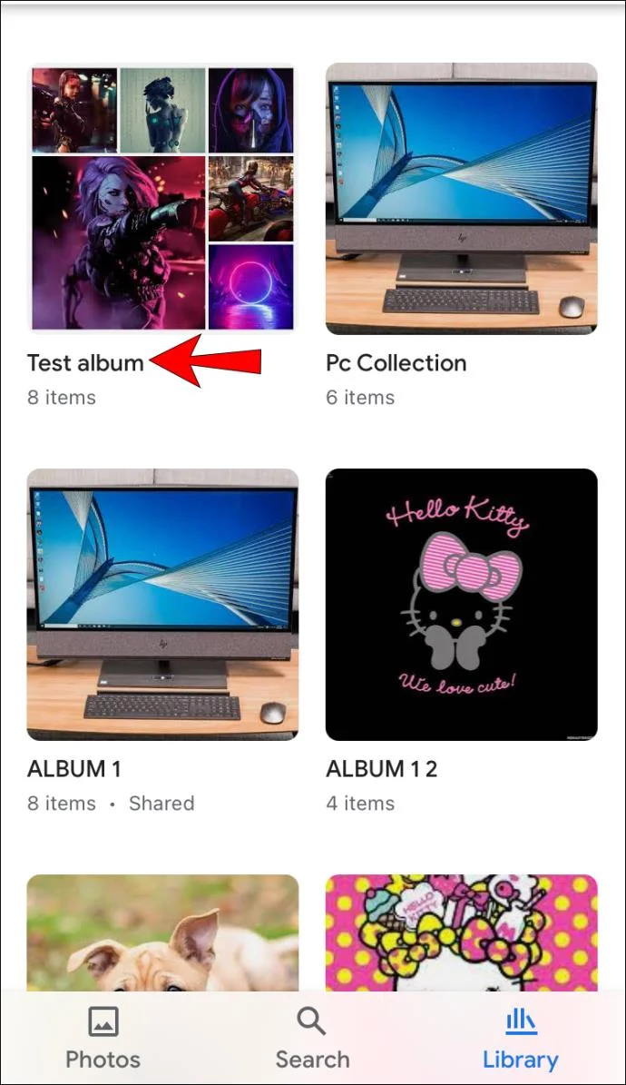 Open album op mobiel