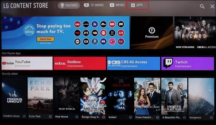 Come aggiungere app o canali a una TV LG