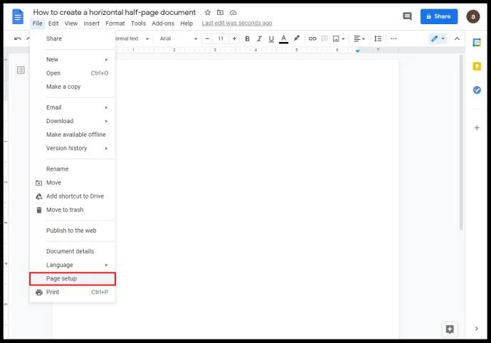 Come creare due colonne in Google Docs