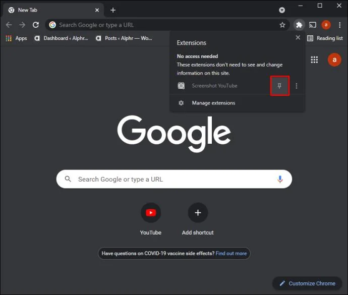 Como fixar extensões na barra do Chrome