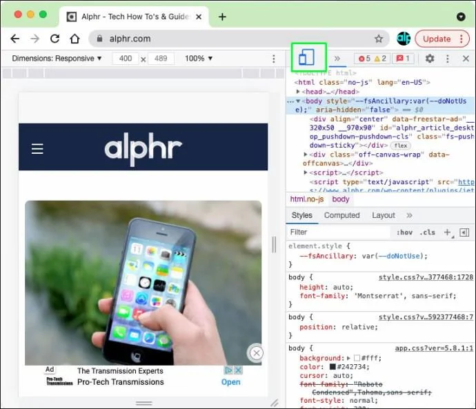 Cómo ver la versión móvil de un sitio web en una PC Cómo ver la versión móvil de un sitio web en una PC