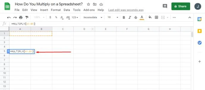 Jak mnożyć w Arkuszach Google