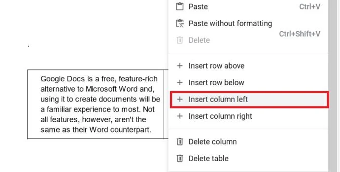 Come creare due colonne in Google Docs