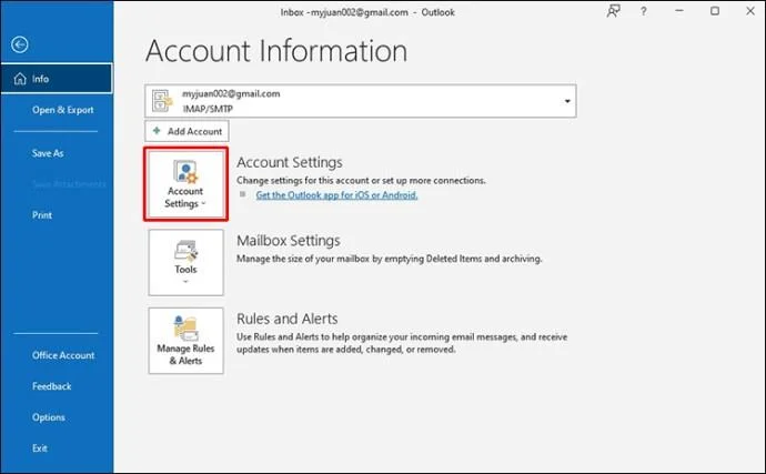 نحوه ورود به چندین حساب Outlook