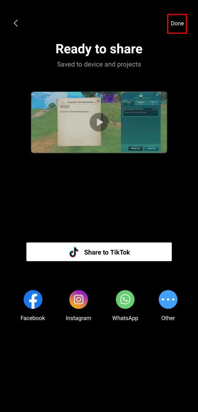 Terminer l'exportation