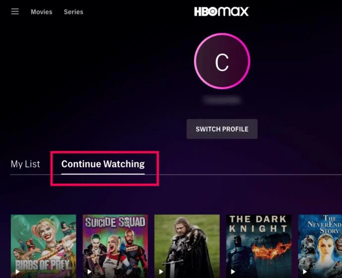 نحوه پاک کردن ادامه تماشا در HBO Max