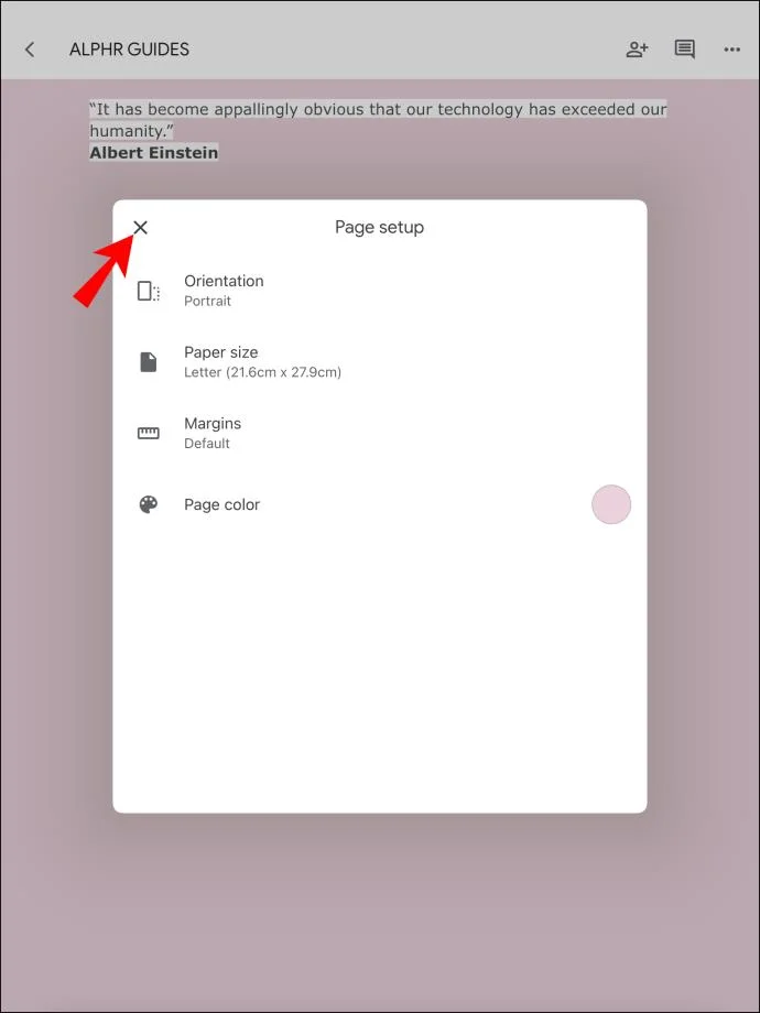 نحوه تغییر رنگ پس زمینه در Google Doc
