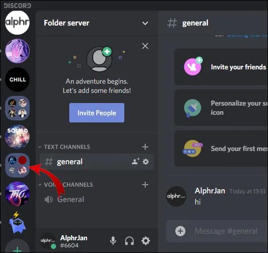 نحوه حذف یک پوشه در Discord