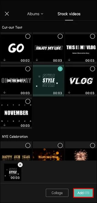 Sélectionner une vidéo dans CapCut