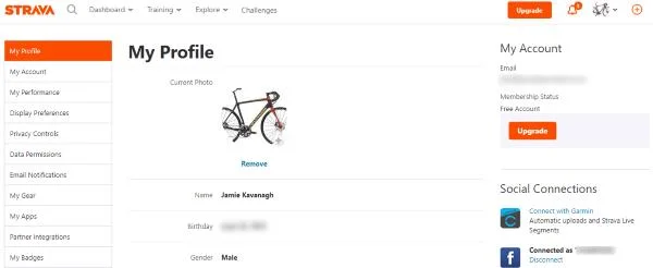 Como mudar sua foto de perfil no Strava
