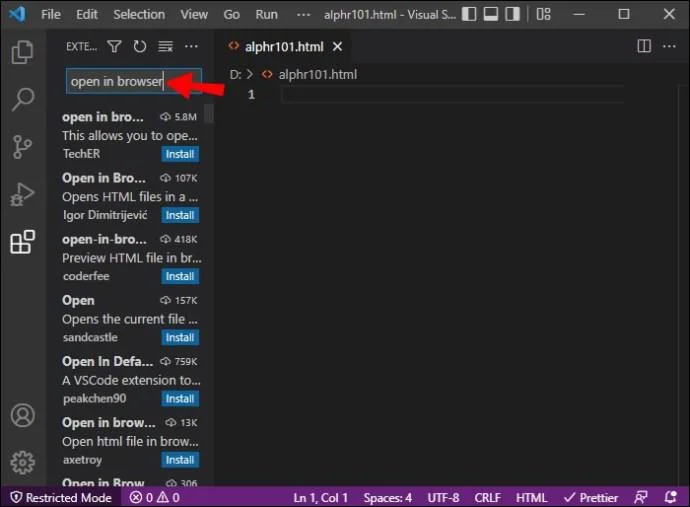 So öffnen Sie im Browser aus VS-Code