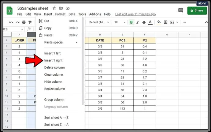 نحوه افزودن و حذف سطرها و ستون ها در Google Sheets