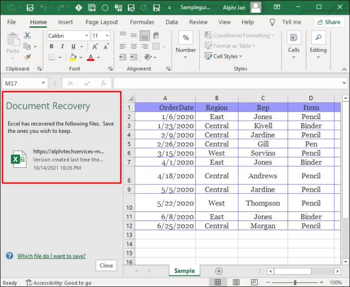 Come recuperare un file Excel non salvato