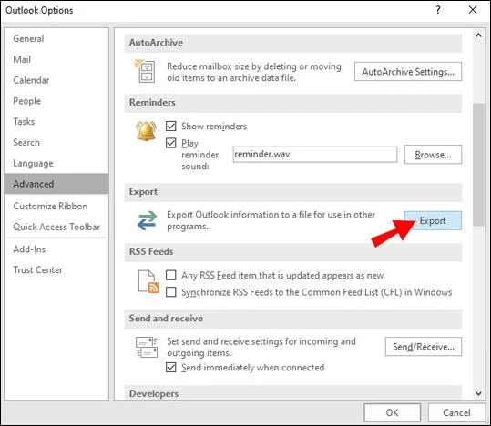 Como exportar todos os e-mails do Outlook