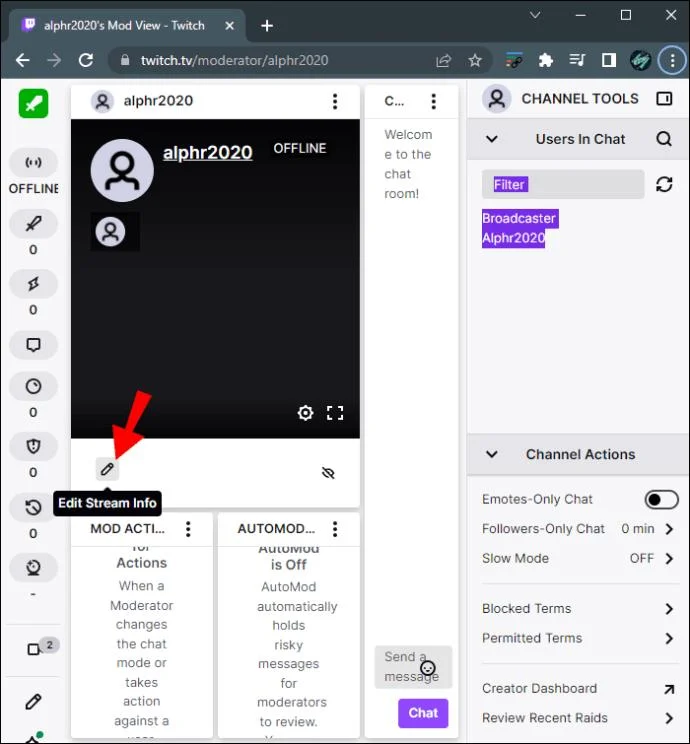 نحوه تغییر عنوان استریم در Twitch