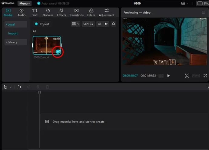 Ajouter une vidéo à la timeline dans CapCut PC