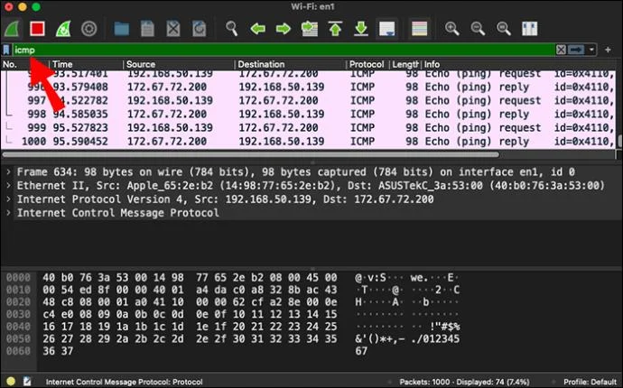 نحوه گرفتن بسته ها در WireShark