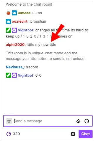 نحوه تغییر عنوان استریم در Twitch