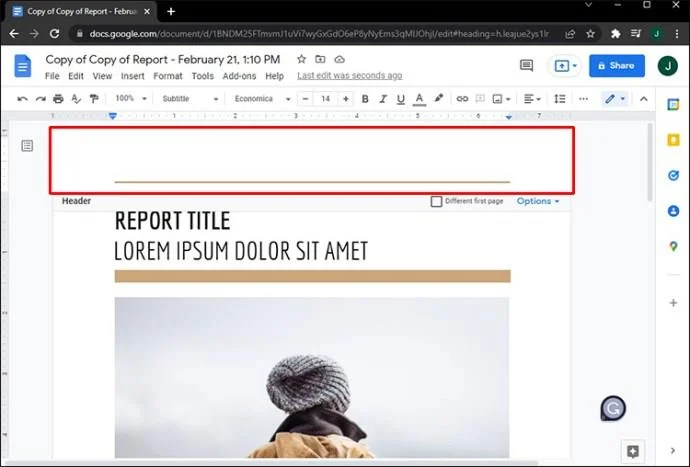 Jak tworzyć różne nagłówki dla różnych stron w Dokumentach Google
