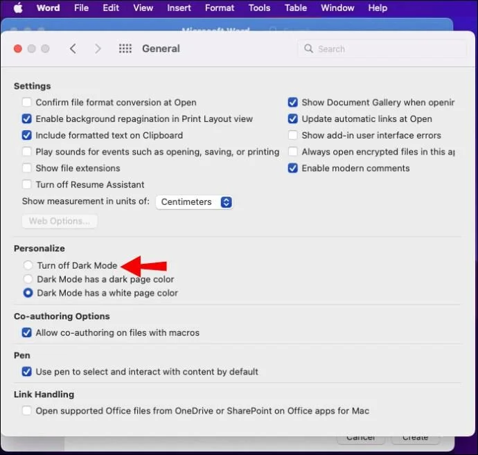 Jak wyłączyć tryb ciemny w programie Microsoft Word