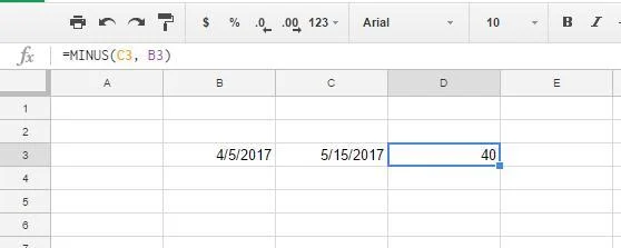 Jak obliczyć dni między datami w Arkuszach Google